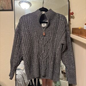 Cotton & Rye knit oversized grey quarter zip